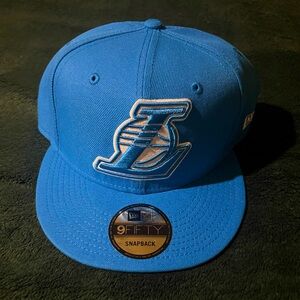 Classic Lakers Vibrant Baby Blue Snapback Cap with Logo